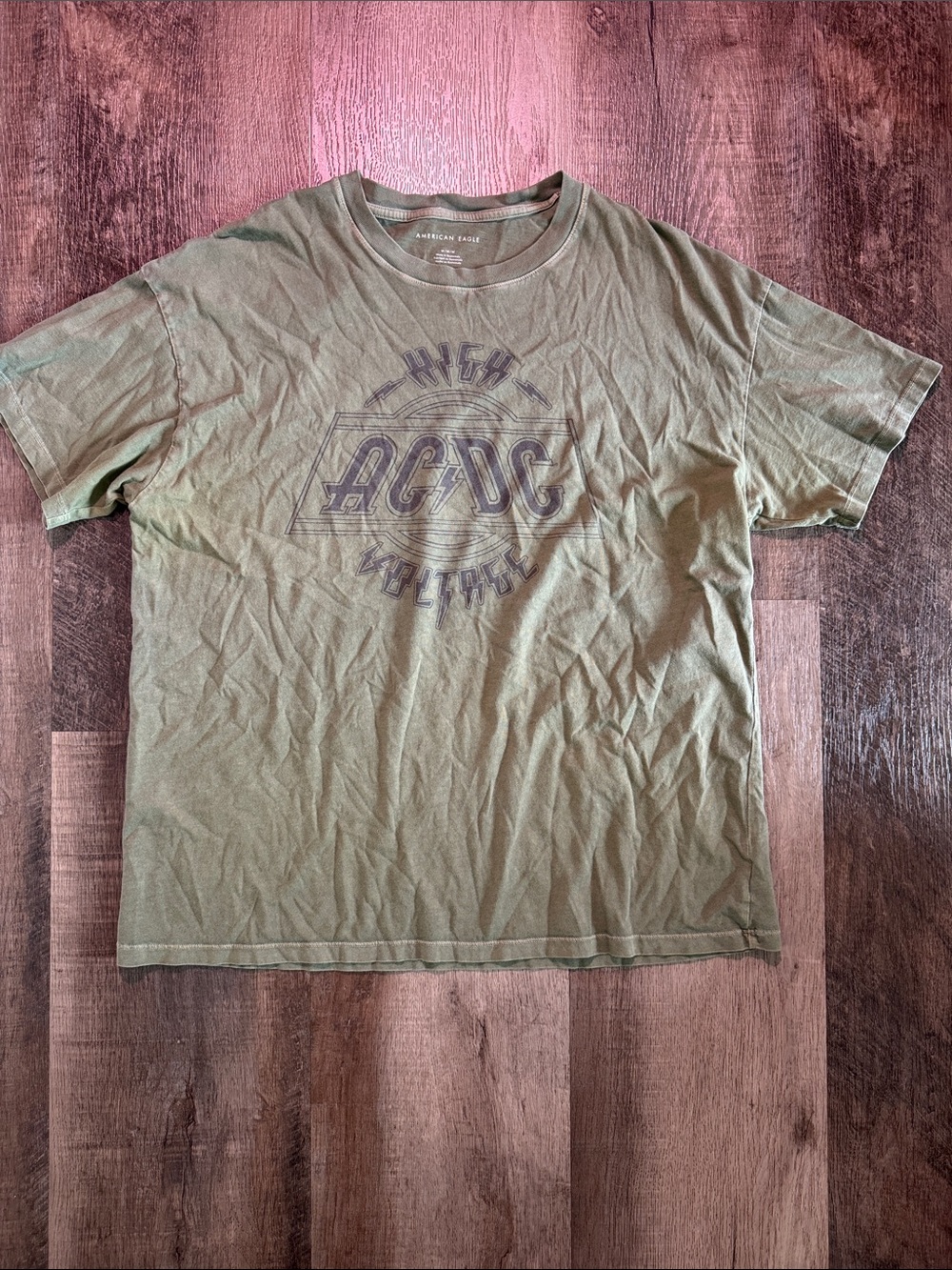 American Eagle Outfitters Olive AC/DC Graphic Tee